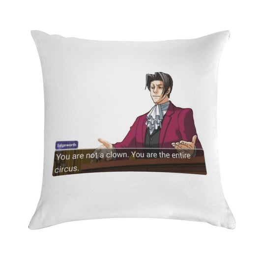 Miles Edgeworth Soft Washable Throw Pillow