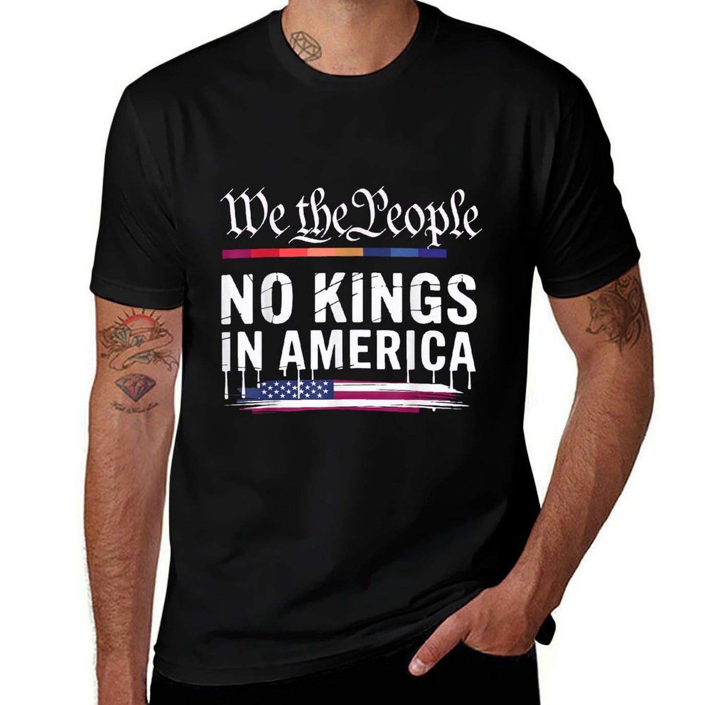 No Kings In America We The People Political Men Women  Vintage-inspired T-Shirt