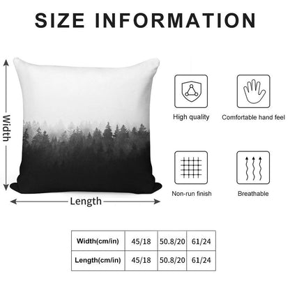 A Wilderness Somewhere  Misty Romantasy Fairytale Ghostwood Forest With Cascadia Trees Covered In Magic Light And Fog Soft Shrink-Resistant Throw Pillow