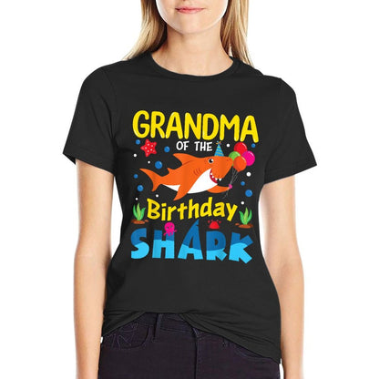 Grandma Birthday Kids Shark Party Matching Family  Lightweight T-Shirt