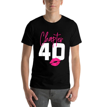 40 And Blessed Chapter 40 Year Old Gifts 40th Birthday Party  Ribbed Collar T-Shirt