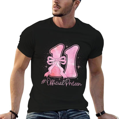 Birthday Girl Pink Coquette Bow 11 Year Old Aesthetic Girly  Soft T-Shirt