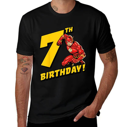 Kids The Flash 7th Birthday  Tagless Design T-Shirt