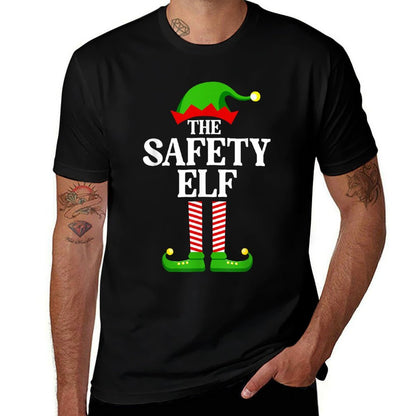 Safety Elf Family Matching Group Funny Christmas  Rolled Sleeves T-Shirt
