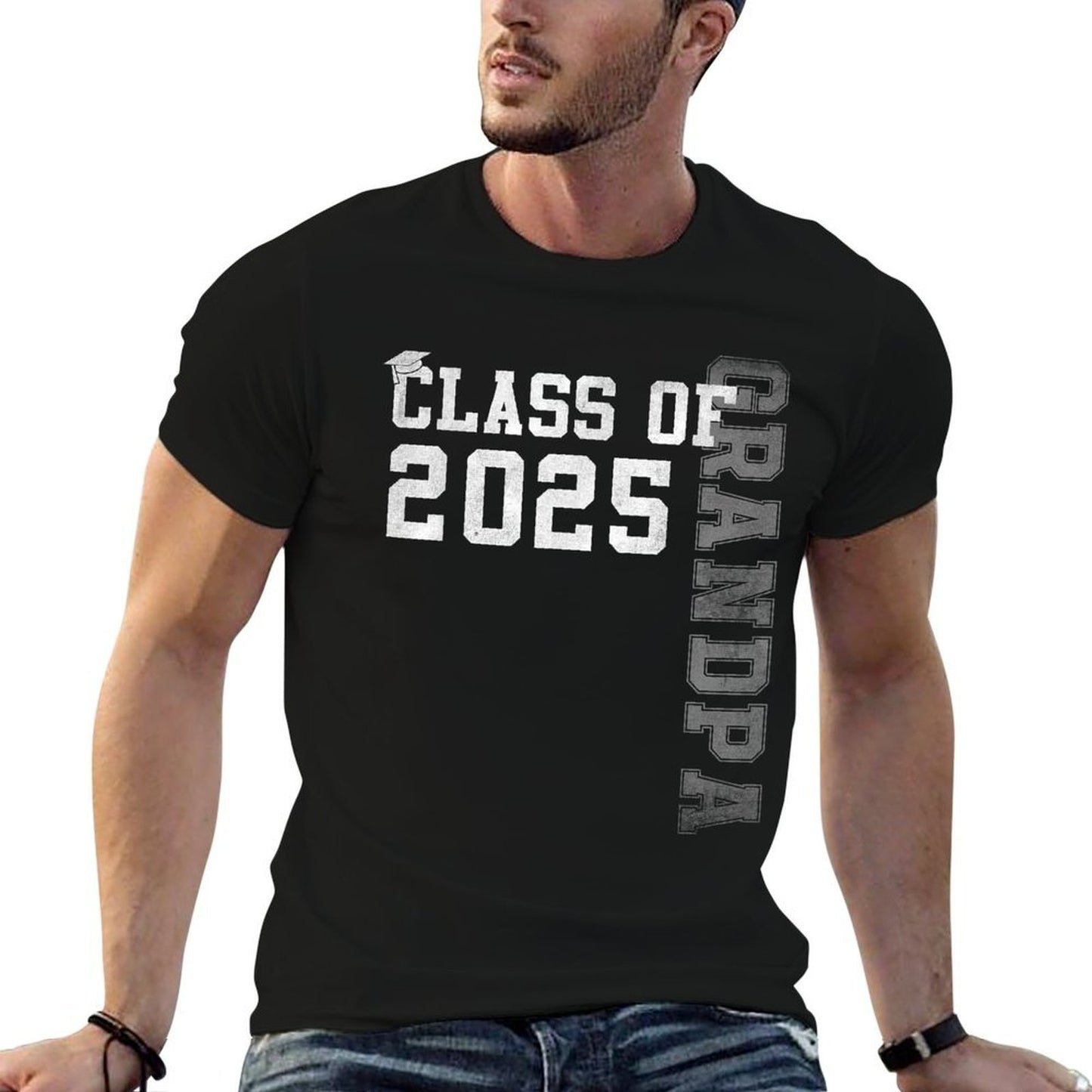 Grandpa Senior 2025 Proud Grandpa Of A Class Of 2025  Fade-proof Color T-Shirt