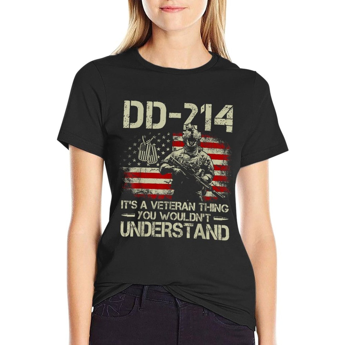 DD-214 It's A Veteran Thing You Wouldn't Understand DD-214  Heathered Texture T-Shirt