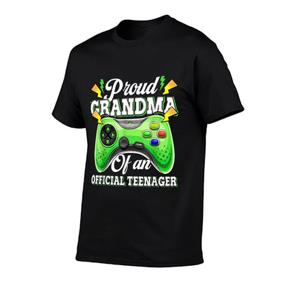 Proud Grandma Of Officialnager 13th Birthday Video Gamer  Heathered Texture T-Shirt
