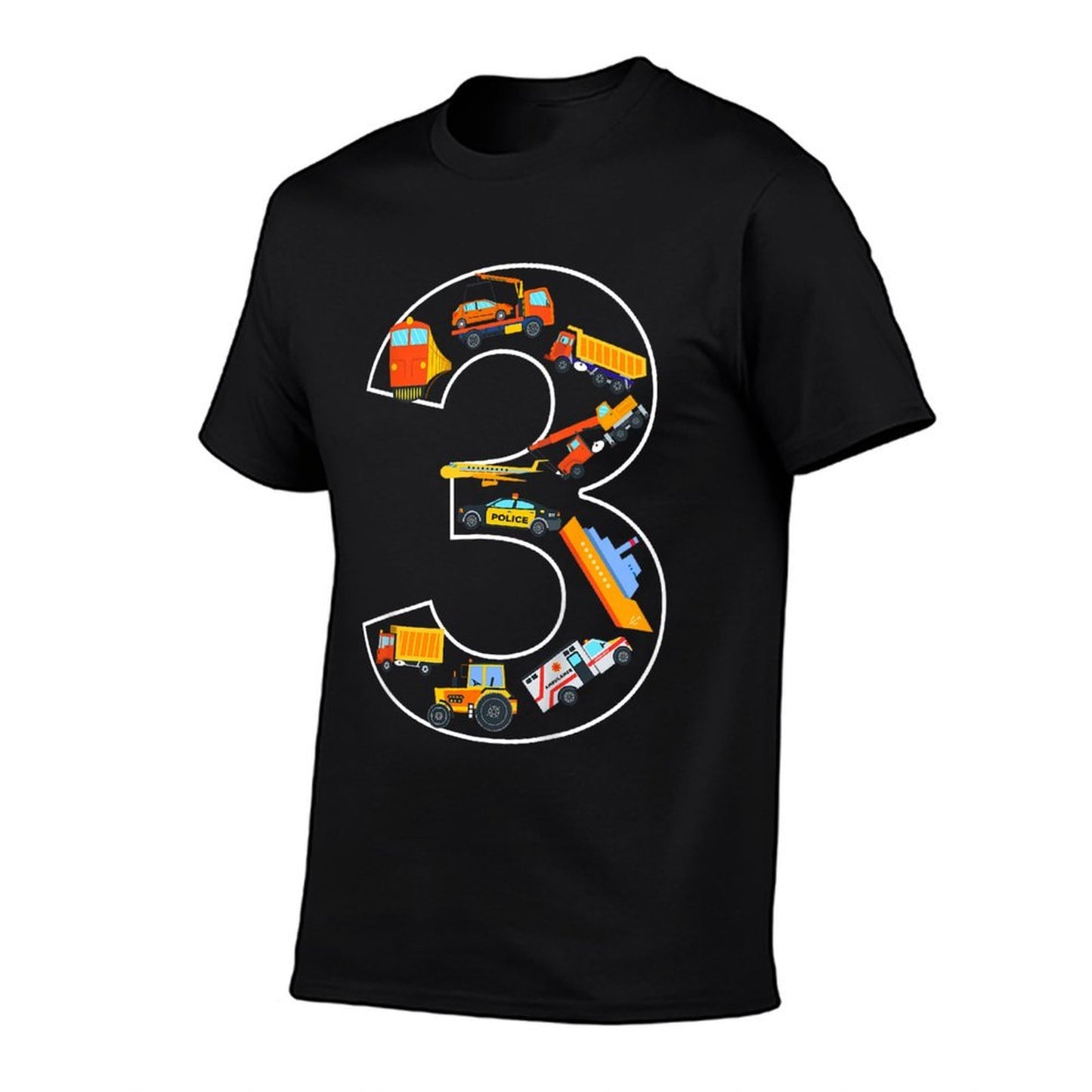 Kids Children Birthday 3 Years Vehicles Boys 3rd Birthday  Eco-friendly Material T-Shirt