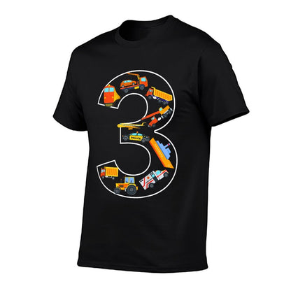 Kids Children Birthday 3 Years Vehicles Boys 3rd Birthday  Eco-friendly Material T-Shirt