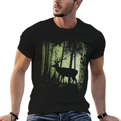 Twilight Forest Wildlife Deer Stag Silhouette  Vintage-inspired T-Shirt
