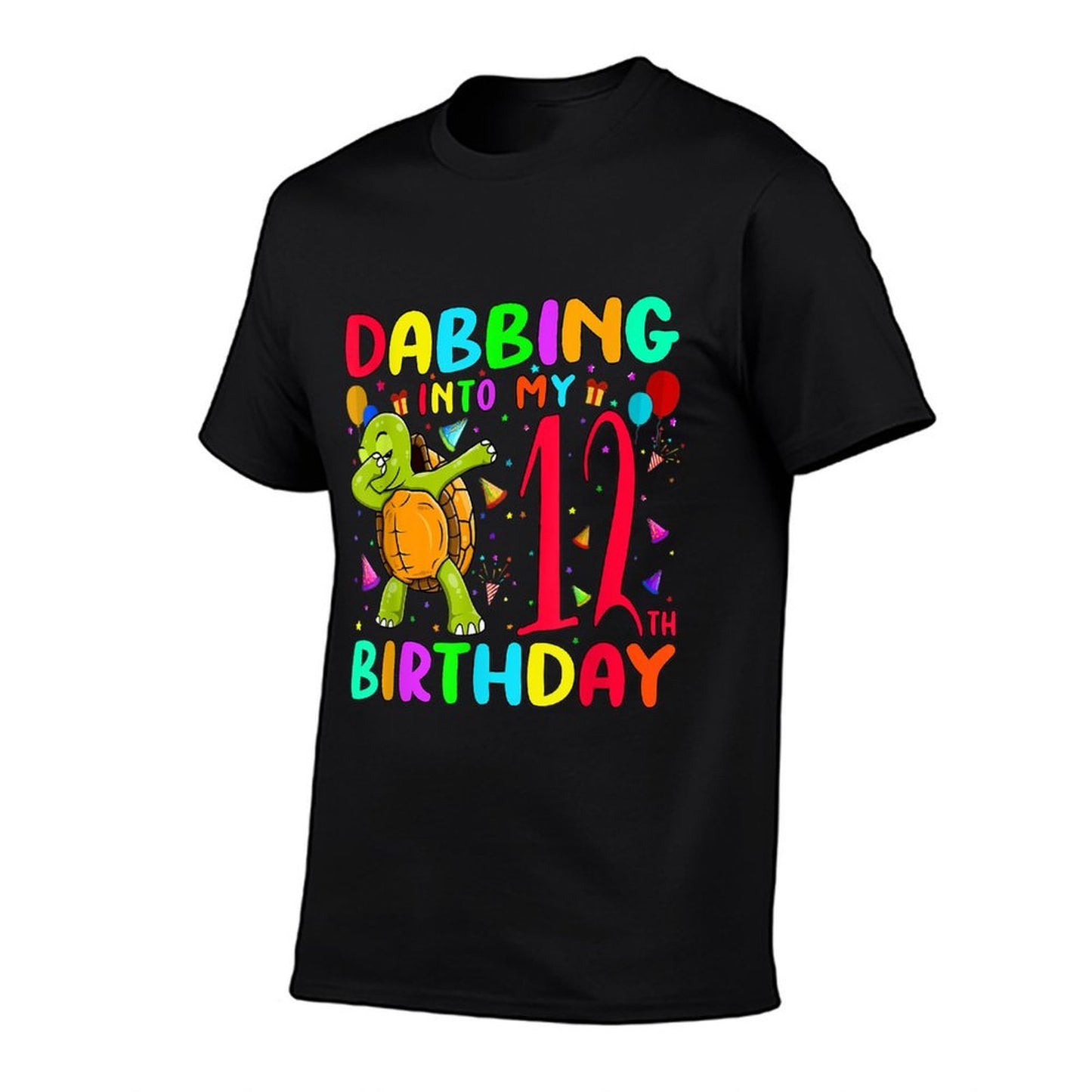 Dabbing Turtle 12 Years Old Boys Girls 12th Birthday Party  Soft T-Shirt