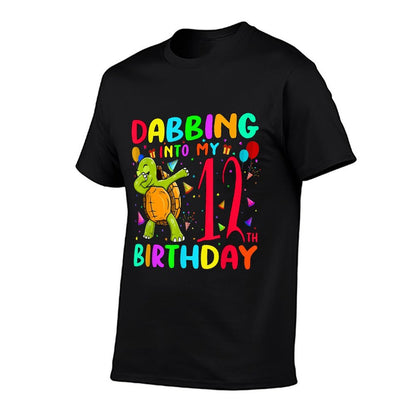 Dabbing Turtle 12 Years Old Boys Girls 12th Birthday Party  Soft T-Shirt