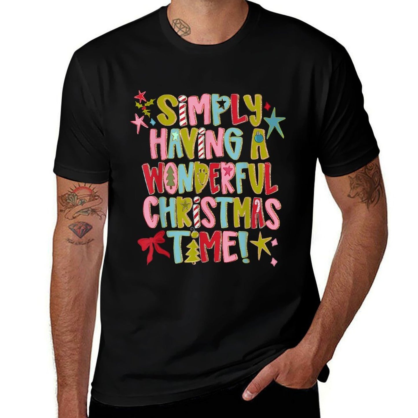 Simply Having A Wonderful Christmas Time Funny Xmas Holiday  Vintage-inspired T-Shirt