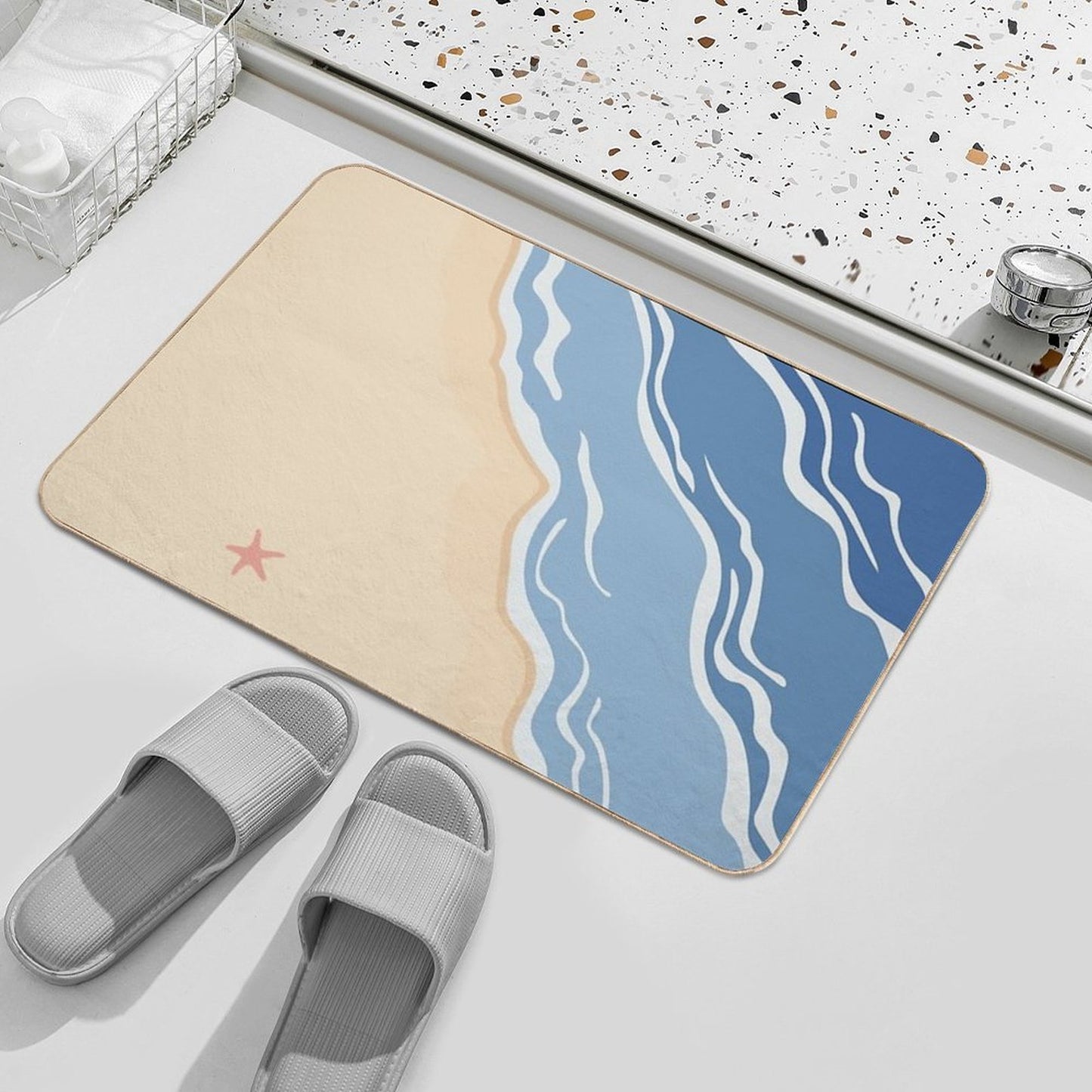 I Think I Could See The Beach #5  Non-Slip Bath Mat
