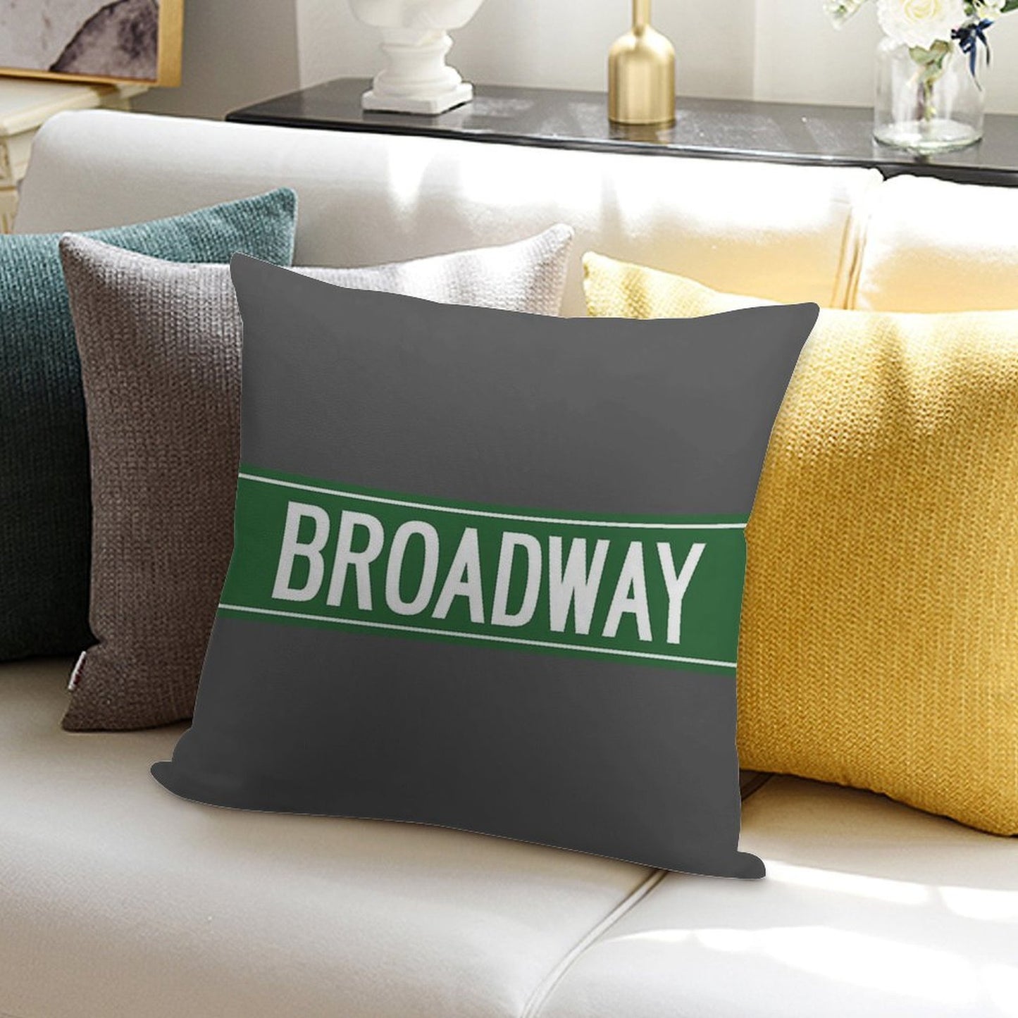 BROADWAY, NYC Soft Gift Ready Throw Pillow