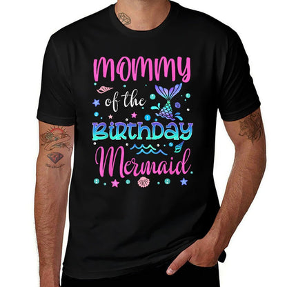 Mommy Of The Birthday Mermaid Family Matching Party Squad  Stretchy T-Shirt