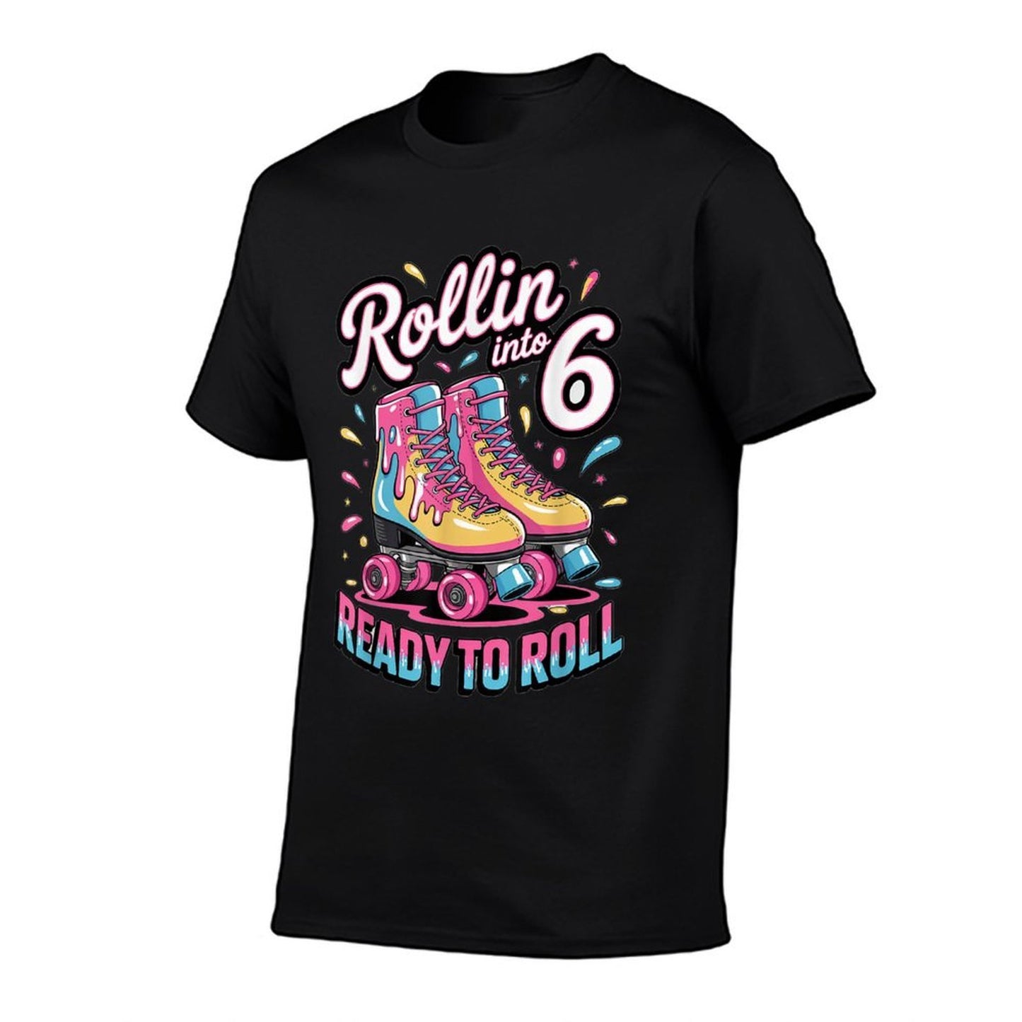 6th Birthday Girl 6 Year Old Girls Roller Skating Boys  Breathable T-Shirt