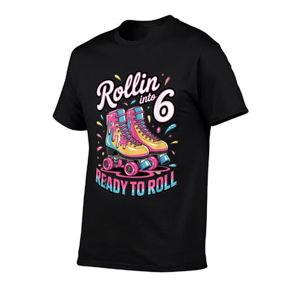 6th Birthday Girl 6 Year Old Girls Roller Skating Boys  Breathable T-Shirt
