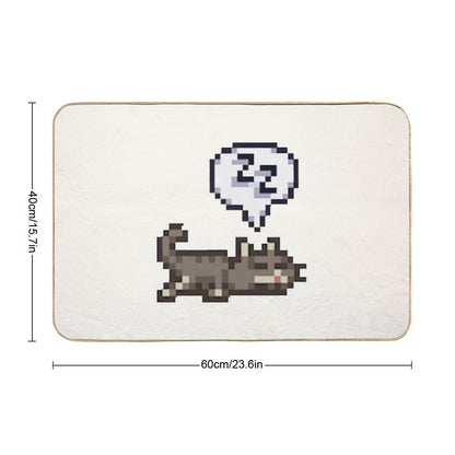 Stardew Valley Sleeping Cat Sploot  Eco-Friendly Bath Mat