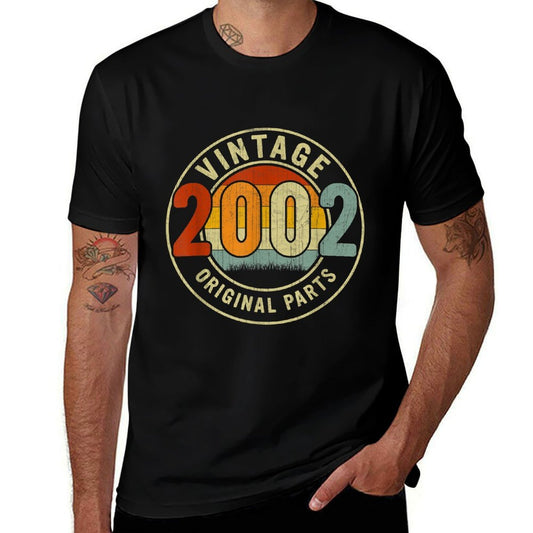 21 Years Old Vintage Original Parts 2002 Retro 21st Birthday  Heathered Texture T-Shirt