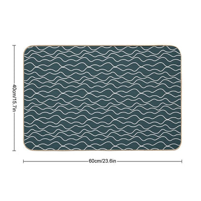 Mountains in Dark Blue  Slip-Resistant Bath Mat