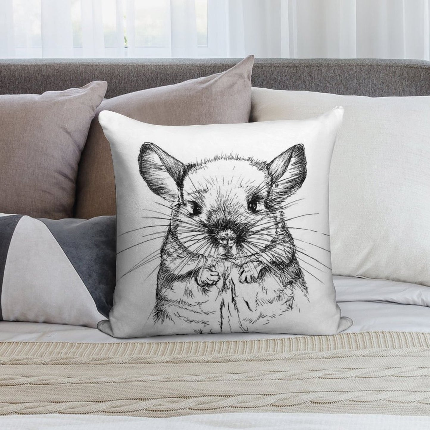 Chinchilla My Love Soft High-Density Material Throw Pillow