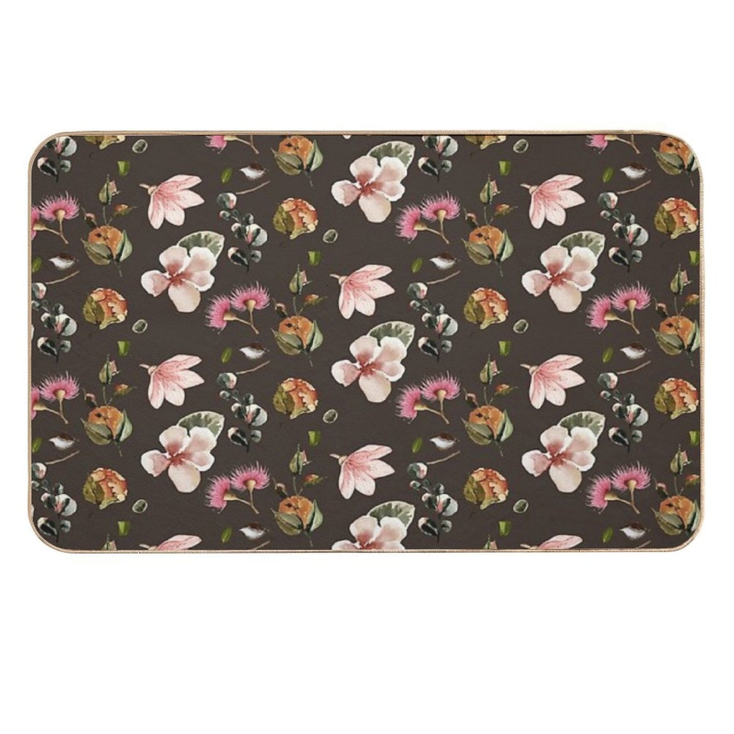 Vintage Floral Geometric Pattern  Anti-Trip Bath Mat