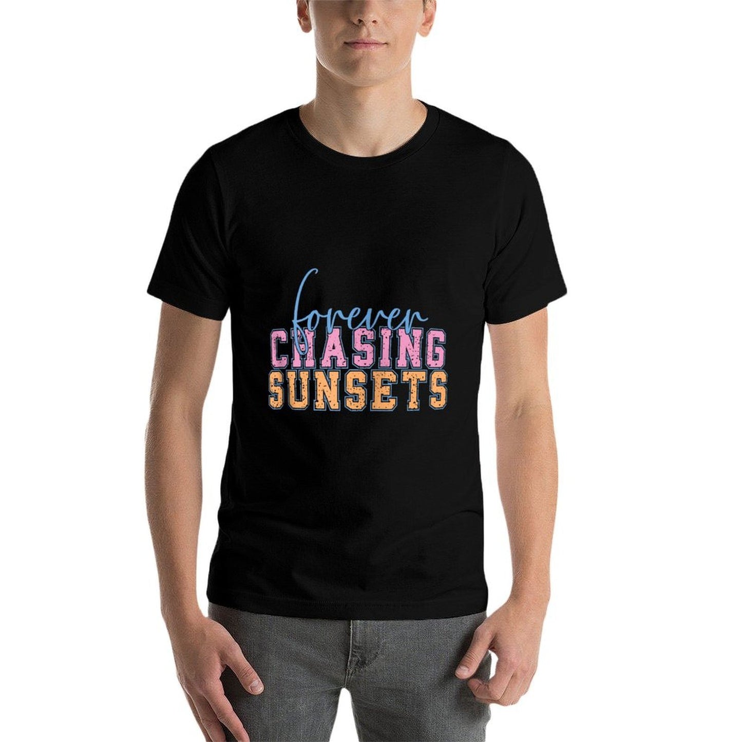 Forever Chasing Sunsets Adventure Vibes Zip  Breathable T-Shirt