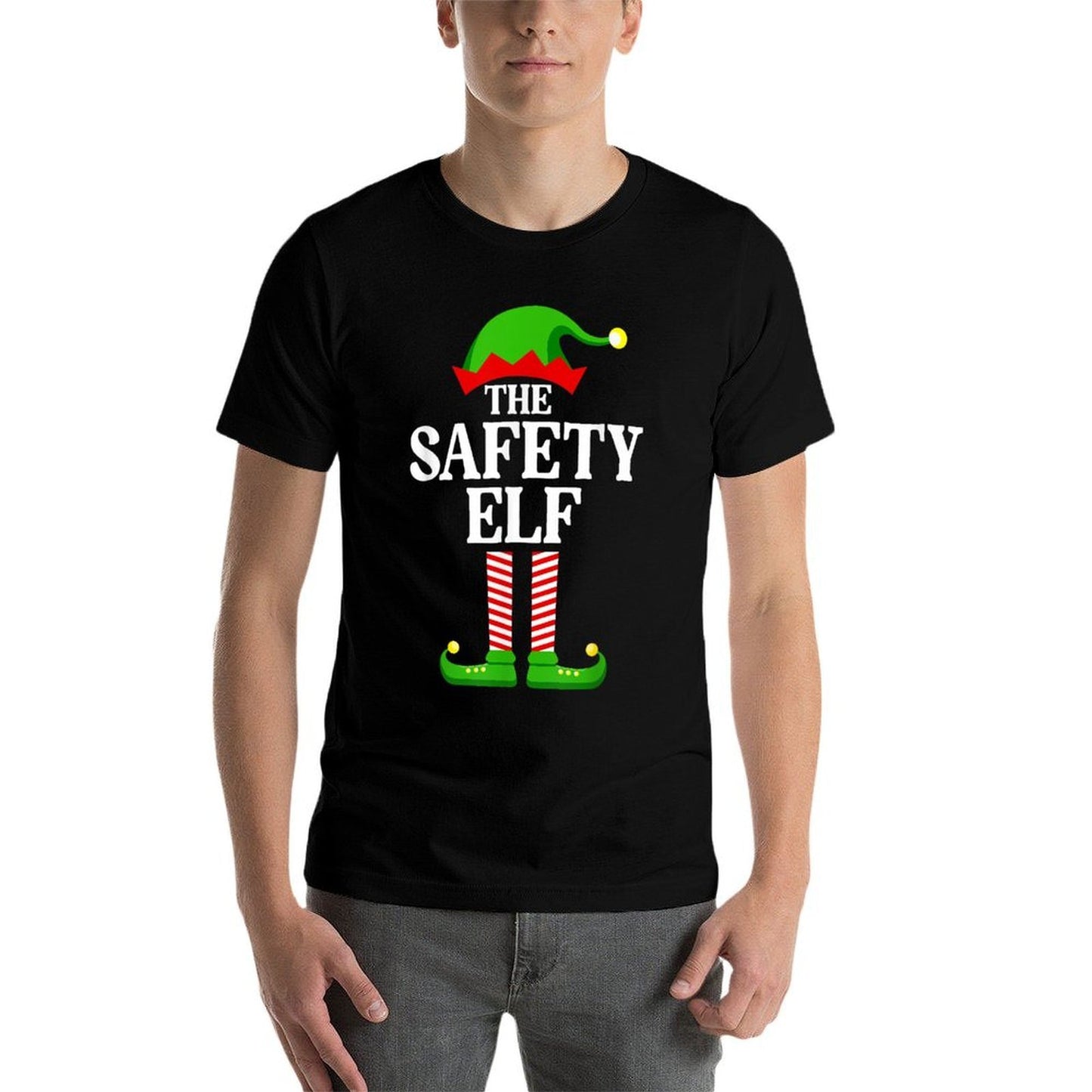 Safety Elf Family Matching Group Funny Christmas  Rolled Sleeves T-Shirt