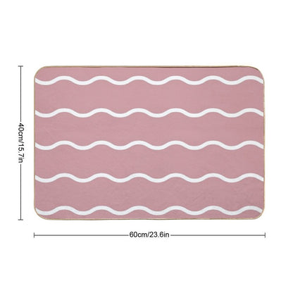 Wavy Lines  Easy Maintenance Bath Mat