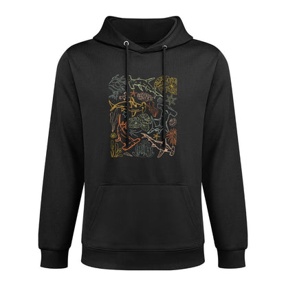 Retro Shark Marine Biology Animal Science Sharks Lover Breathable Fabric Hoodie