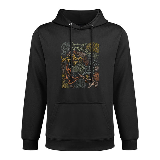 Retro Shark Marine Biology Animal Science Sharks Lover Breathable Fabric Hoodie