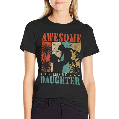 Awesome Like My Daughter Mom Dad Mother's Day Father's Day  Rolled Sleeves T-Shirt