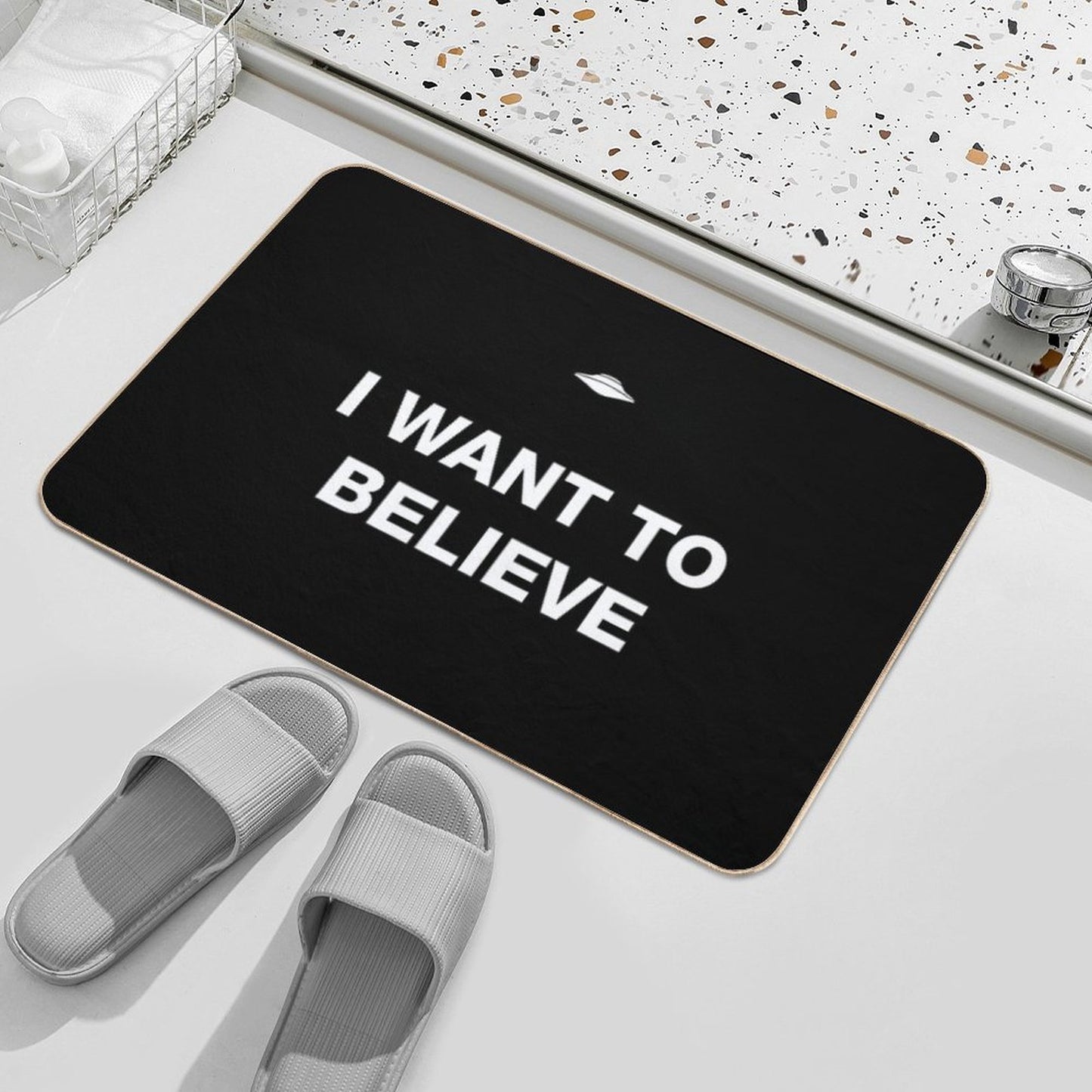 I Want to Believe  Fade-Resistant Bath Mat