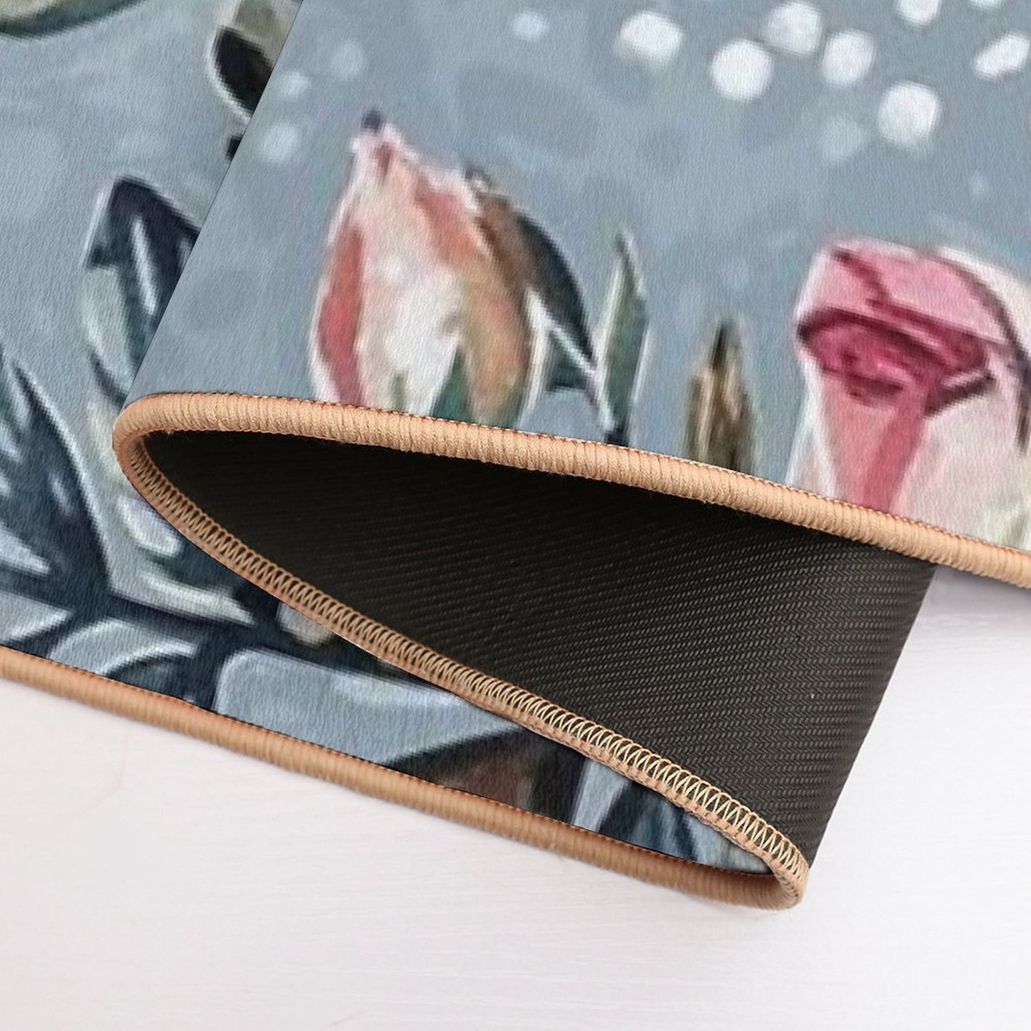 Soft Watercolor Roses Seamless Pattern  High-Traffic Bath Mat