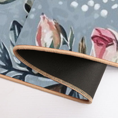Soft Watercolor Roses Seamless Pattern  High-Traffic Bath Mat