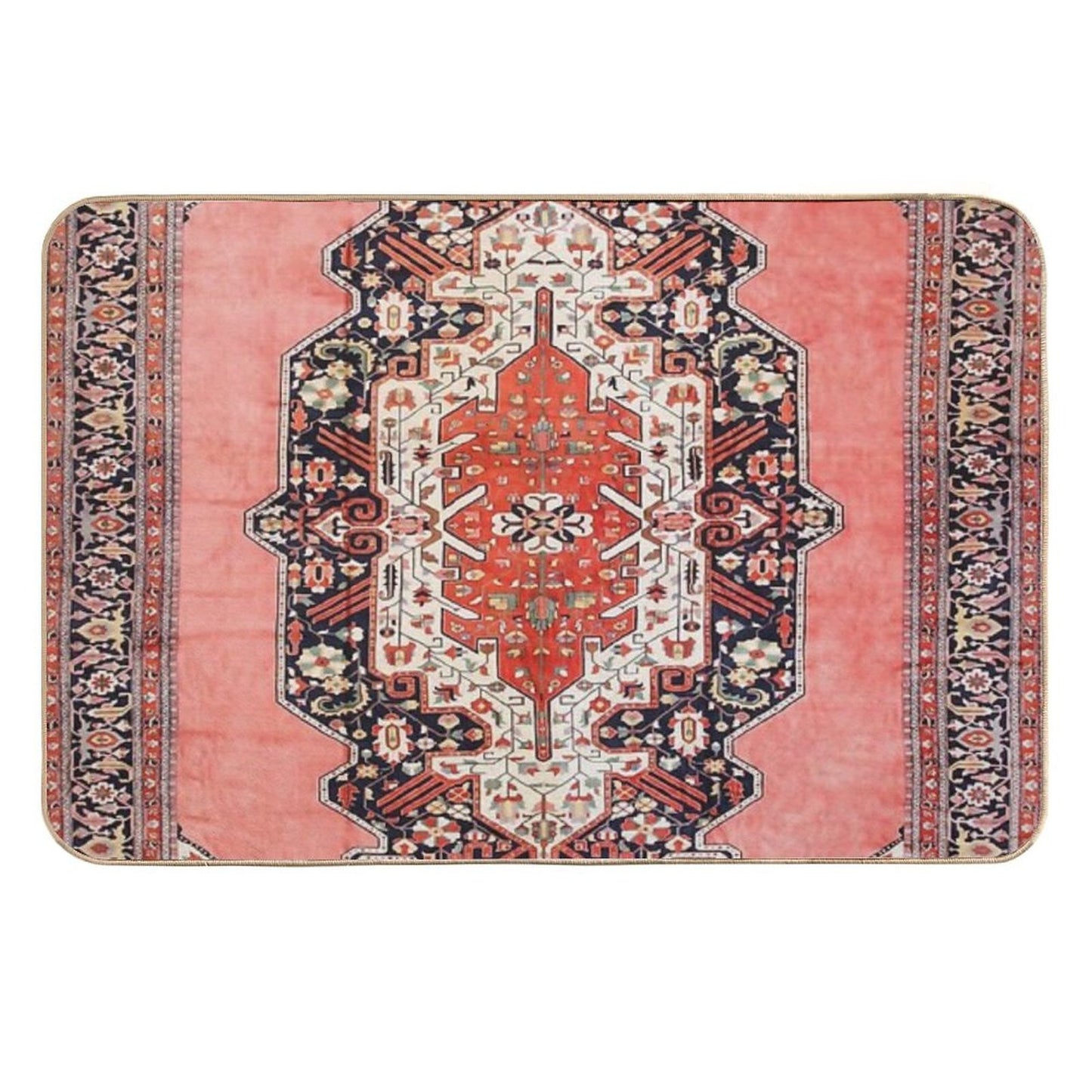 Silk Heriz Antique Persian Rug Print  Repositionable Bath Mat