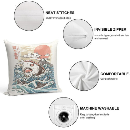 Sharkiri Sushi Soft Short Plush Fabric Throw Pillow