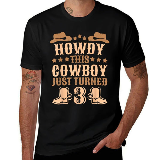 3yr Birthday Cowboy Western 3 Year Old Boy Kids 3rd Birthday  Polyester Blend T-Shirt