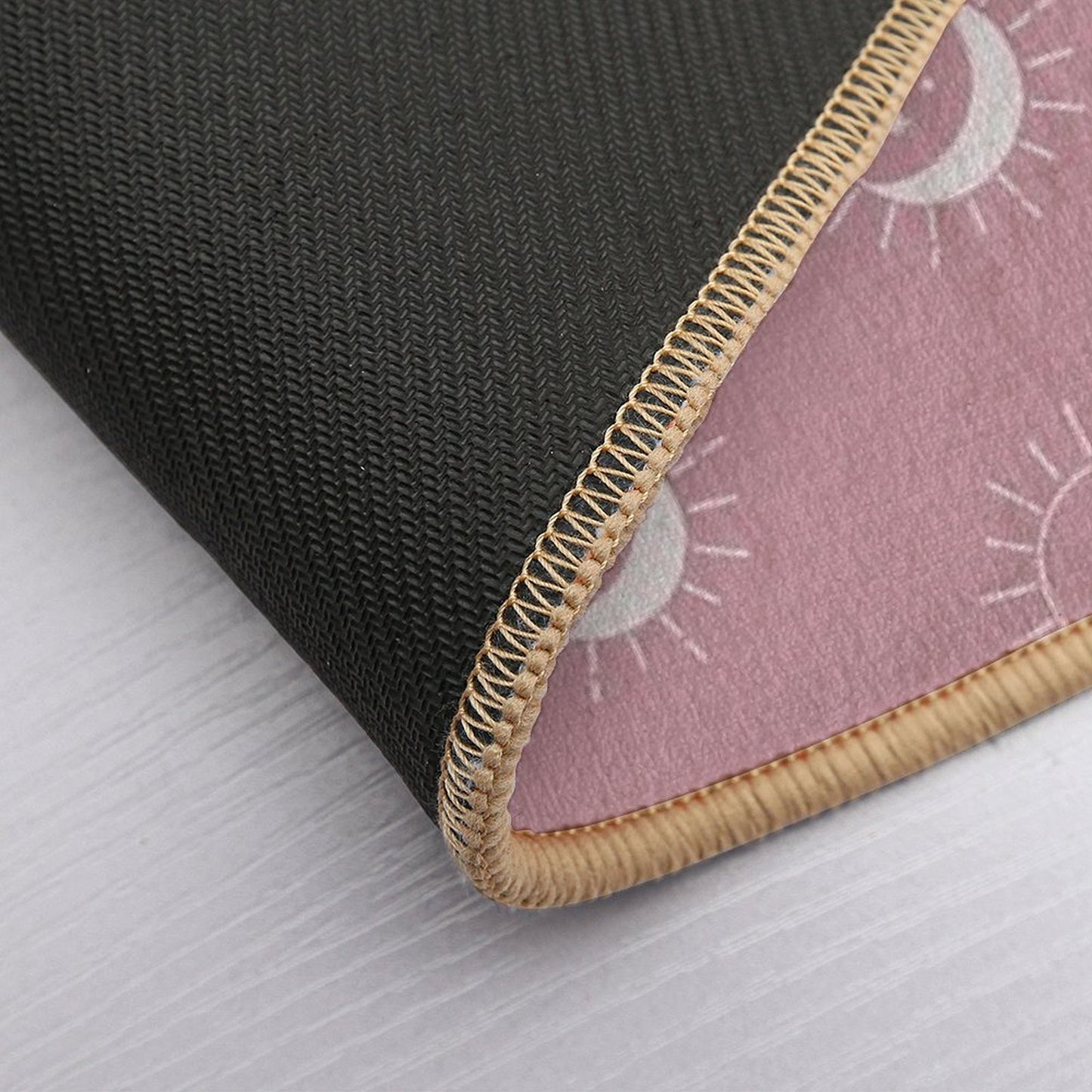 Pretty Sun And Moon Pattern Soft Aesthetic In Muted Colors Deep Pink  Long-Lasting Bath Mat