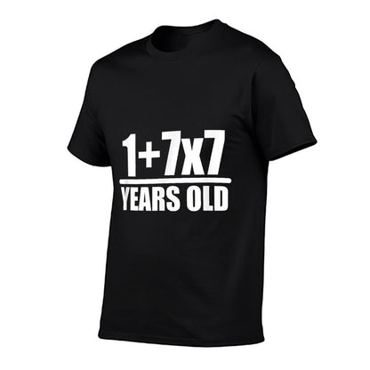 1+7X7 Years Old 50th Birthday Funny Math  Oversized Silhouette T-Shirt