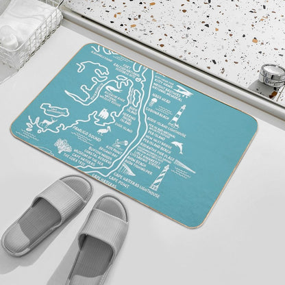 Outer Banks Map  Long-Lasting Bath Mat
