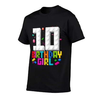 10th Birthday Girl Master Builder 10 Year Old Building Block  Graphic-printed T-Shirt
