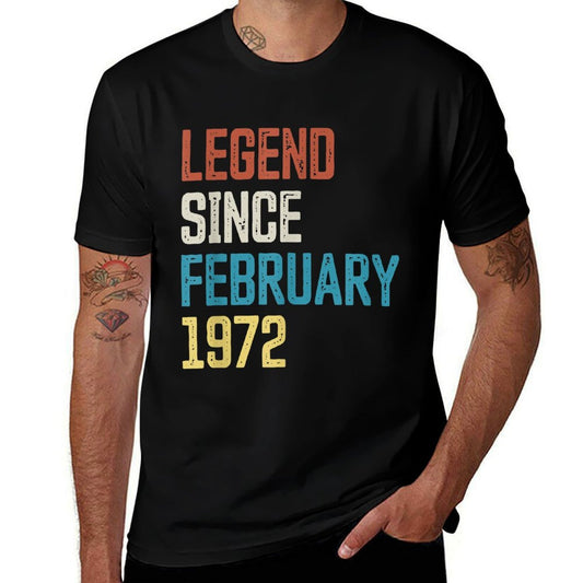 50th Birthday Vintage Born in February 1972 Birthday  Graphic-printed T-Shirt