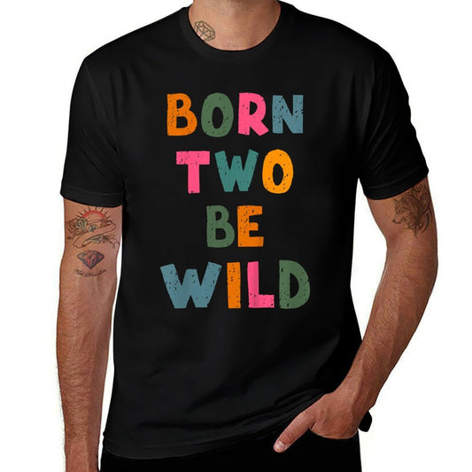 Kids Born Two Be Wild 2 Year Old 2nd Birthday Toddler Boy Girl  Eco-friendly Material T-Shirt