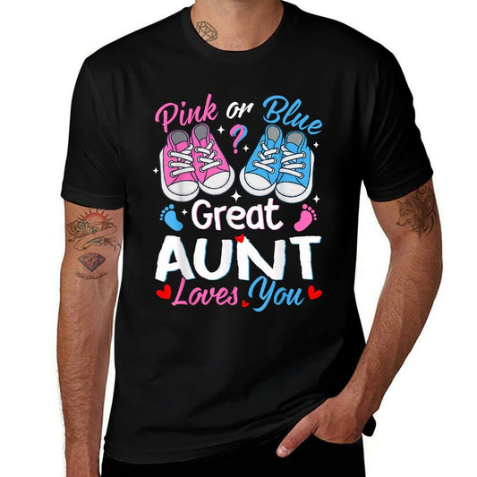 Pink Or Blue Great Aunt Loves You Gender Reveal  Durable T-Shirt