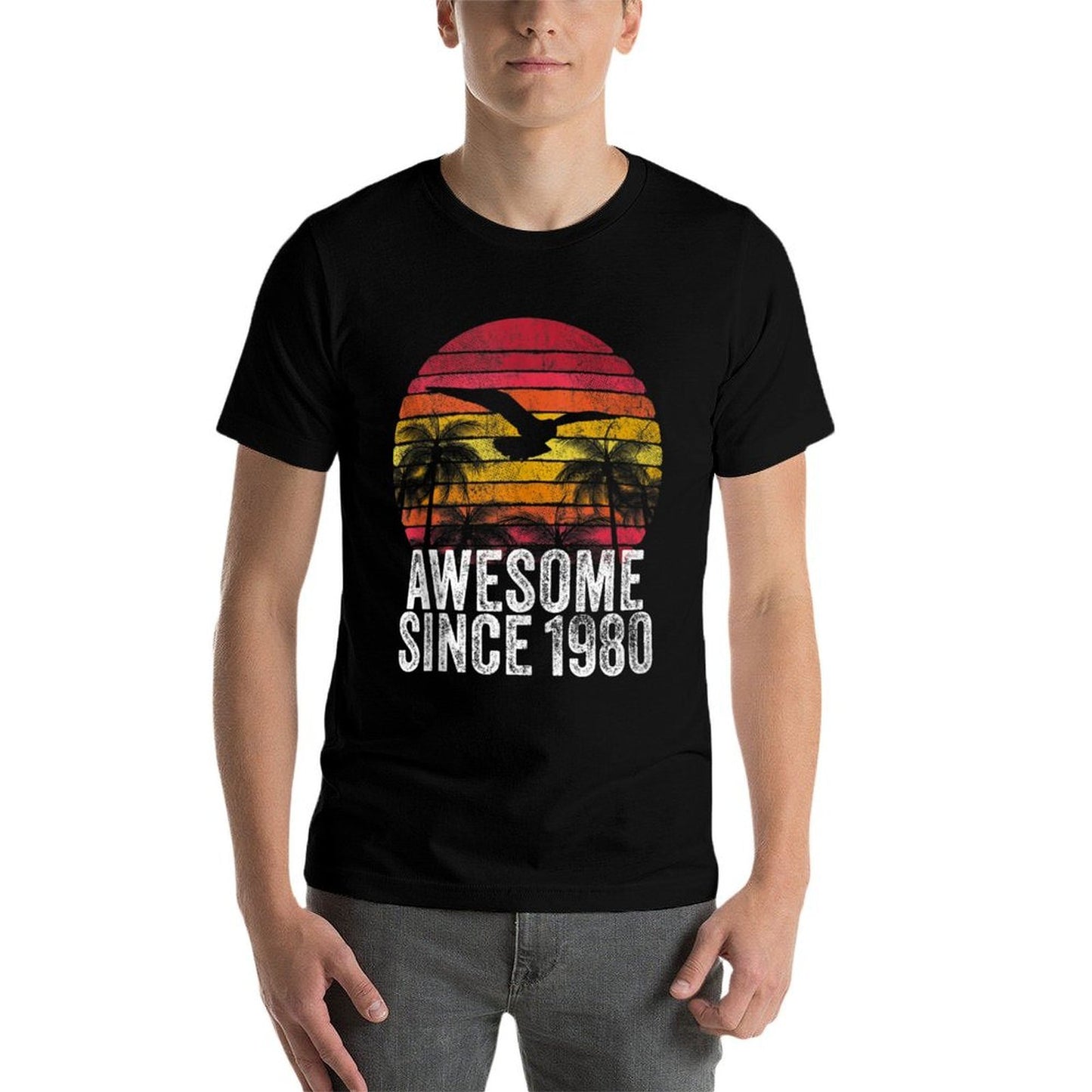 Awesome Since 1980 40th Birthday Gift Vintage Men Women  Tagless Design T-Shirt