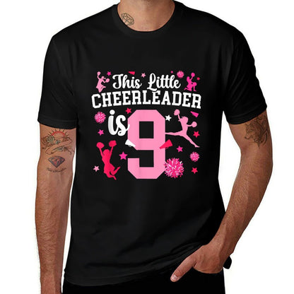 9th Birthday Cheer Girl Nine Year Old Cheerleader  Versatile T-Shirt
