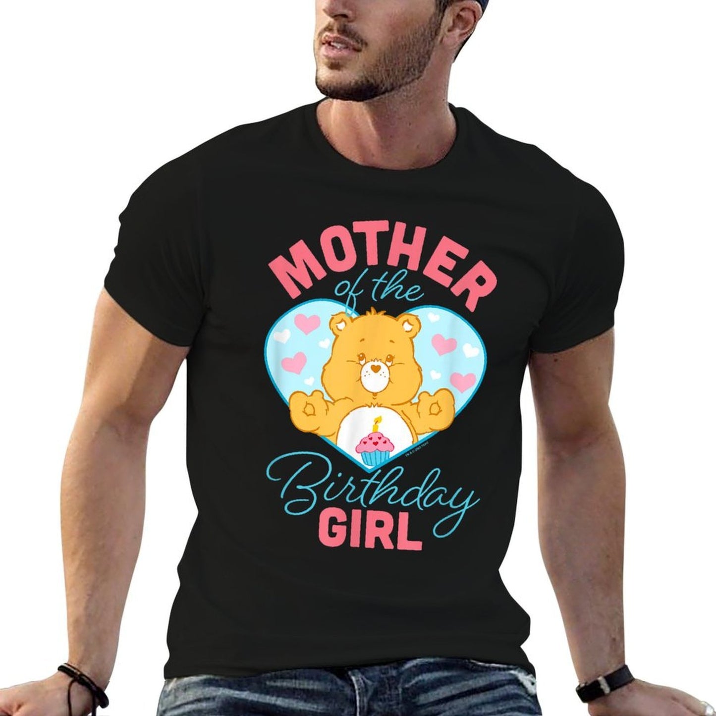 Care Bears Mother Of The Birthday Girl Vintage Heart Logo Comfortable T-Shirt
