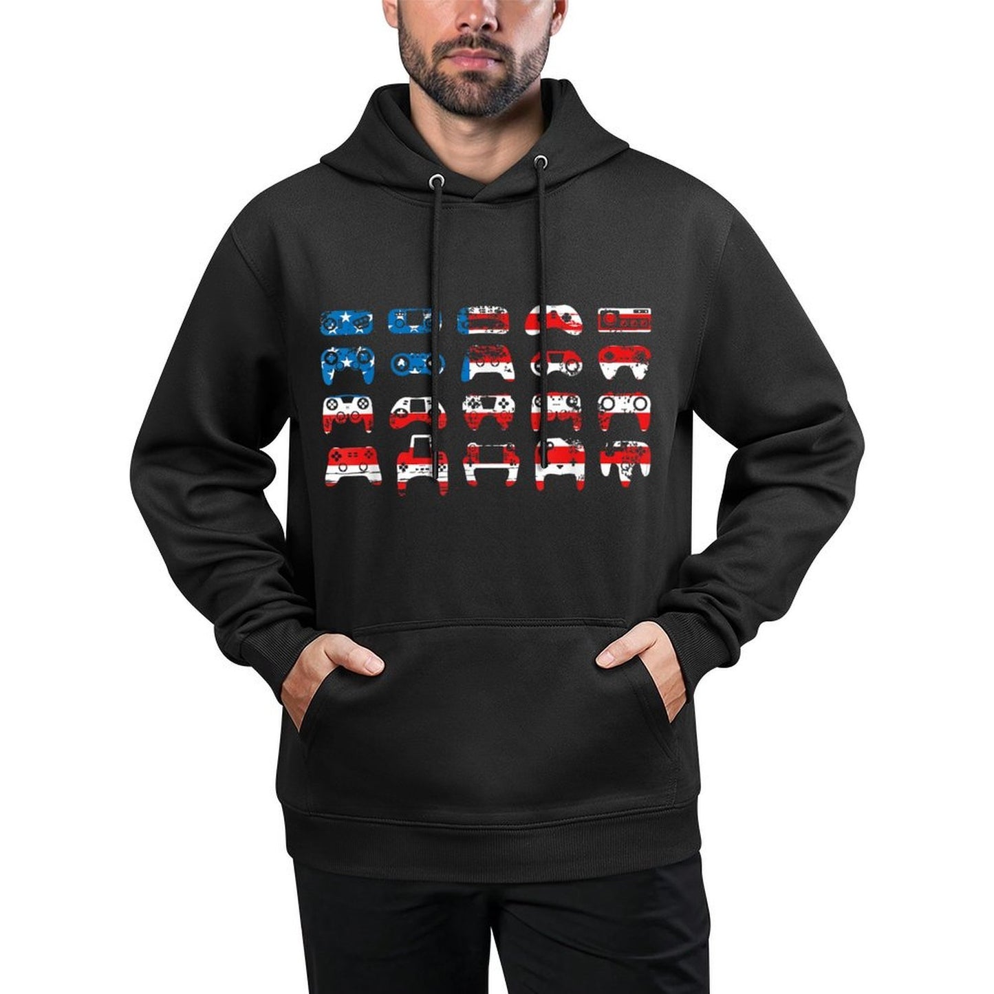 American Gamer July 4th Video Games USA Patriotic Pride Versatile Streetwear Hoodie